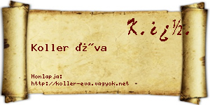 Koller Éva névjegykártya